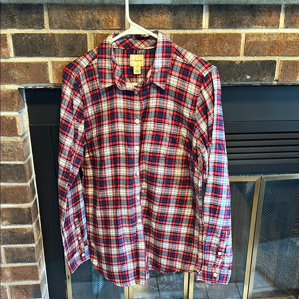 EUC G.H. Bass Red Plaid Shirt